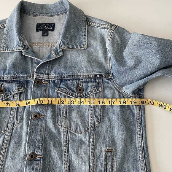 Lucky Brand Tomboy Trucker Faded Denim Button Classic Jean Jacket Women's Large - Picture 5 of 9